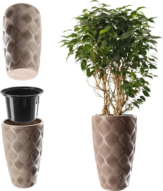 Vaso di fiori elegante e pratico con contenitore e maniglie - resistente ai raggi UV e resistente all'acqua in diverse dimensioni