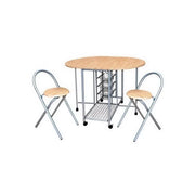 Set pieghevole con tavolo rotondo e 2 sedie. Collezione BETA. Ideale per piccoli spazi.
