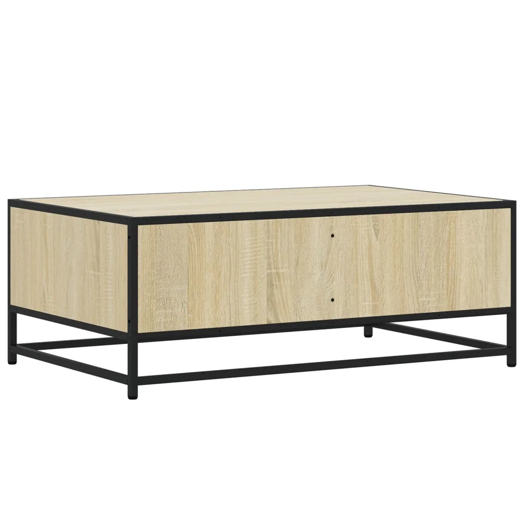 vidaXL Tavolino Rovere Sonoma 90x57x35 cm Legno Multistrato e Metallo