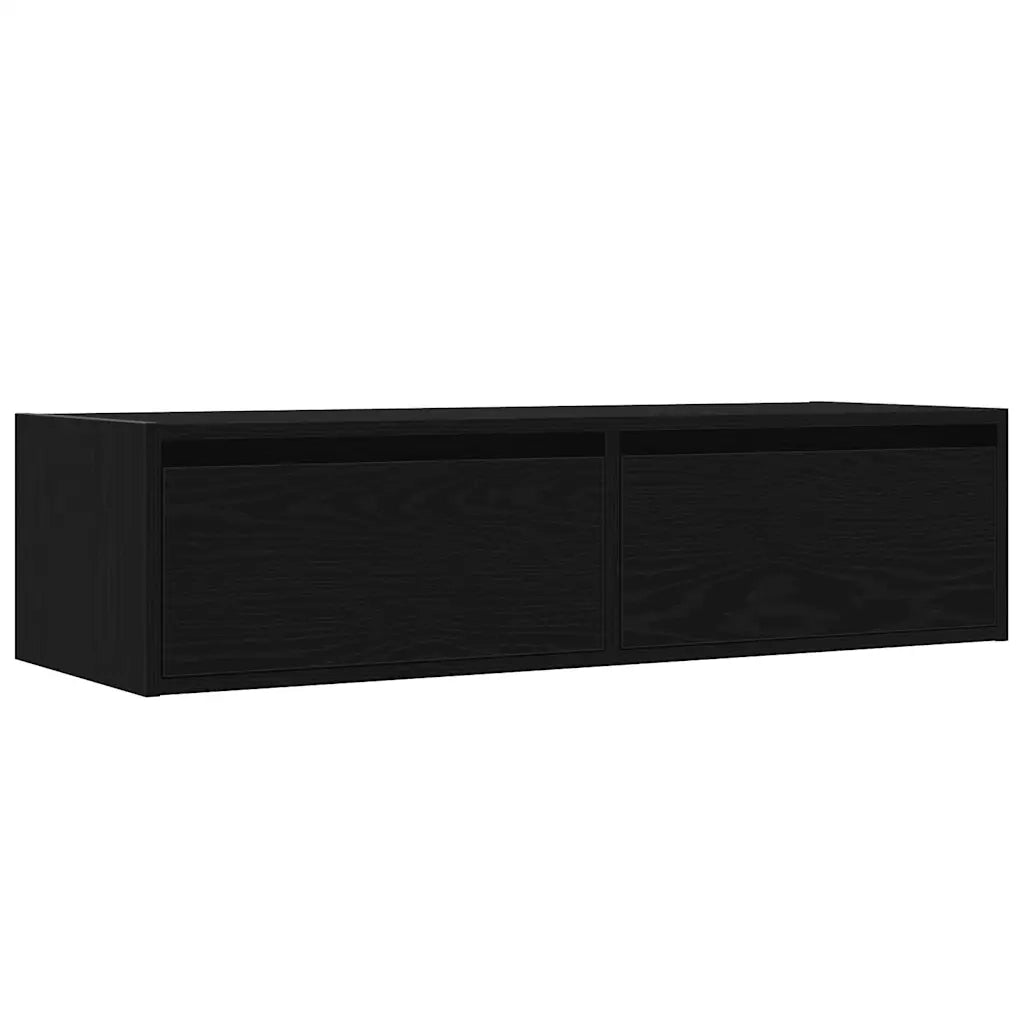 Mobile Porta TV con Luci LED Rovere Nero 100X35,5x25 cm 860239