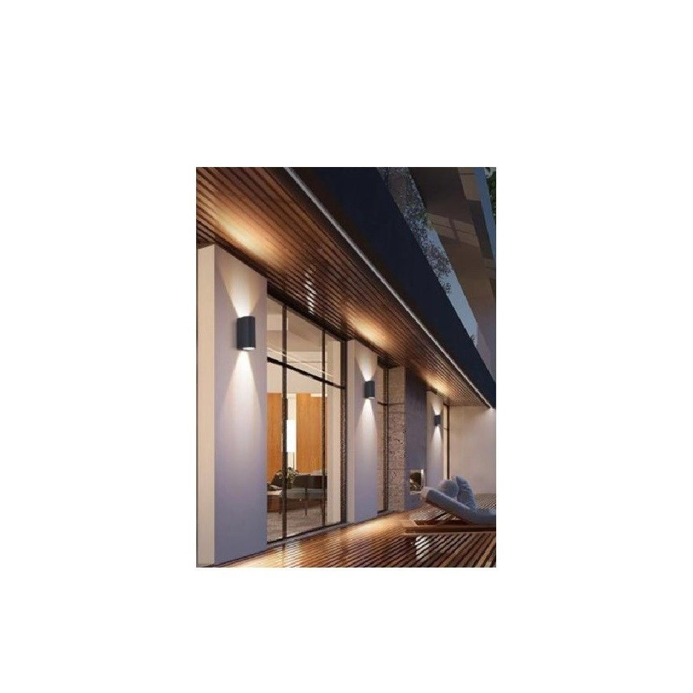 Trade Shop - Applique Da Esterno Cilindro Up&down Lampada Da Parete Giardino 2xgu10 Ip65 Es14 -