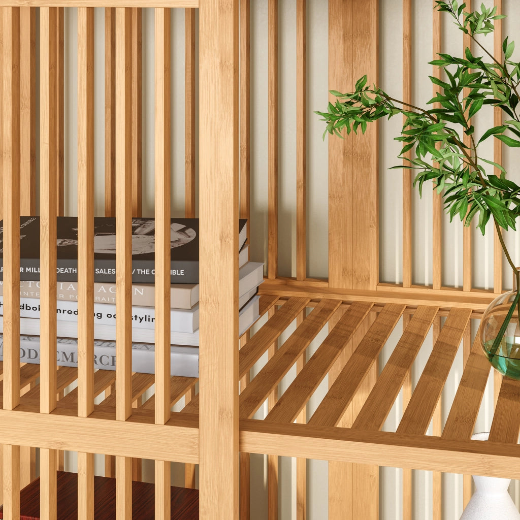 Set Organizzatore Guardaroba in Bambù 1 Armadio Aperto e 1 Scaffale [en.casa]