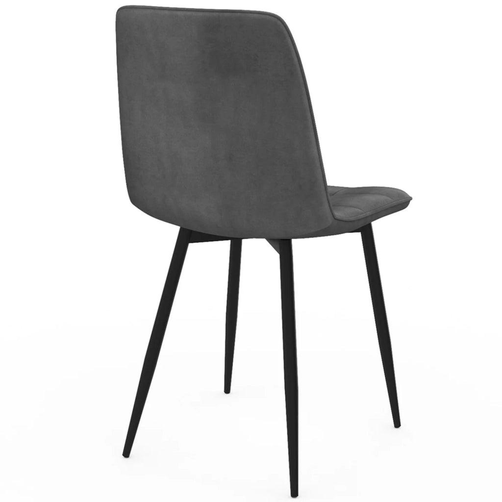 IDMarket - Set di 6 sedie MILA in velluto grigio scuro, grigio chiaro, beige e nero e patchwork nero, grigio e bianco x2 per la sala da pra