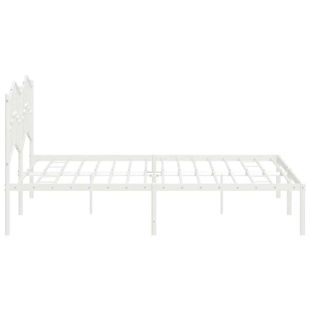 Giroletto con Testiera Metallo Bianco 183x213 cm 373843