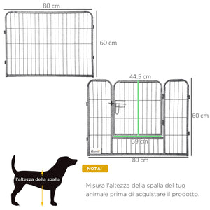 Recinto per Animali Domestici 80x1,5x60 cm in Acciaio Nero