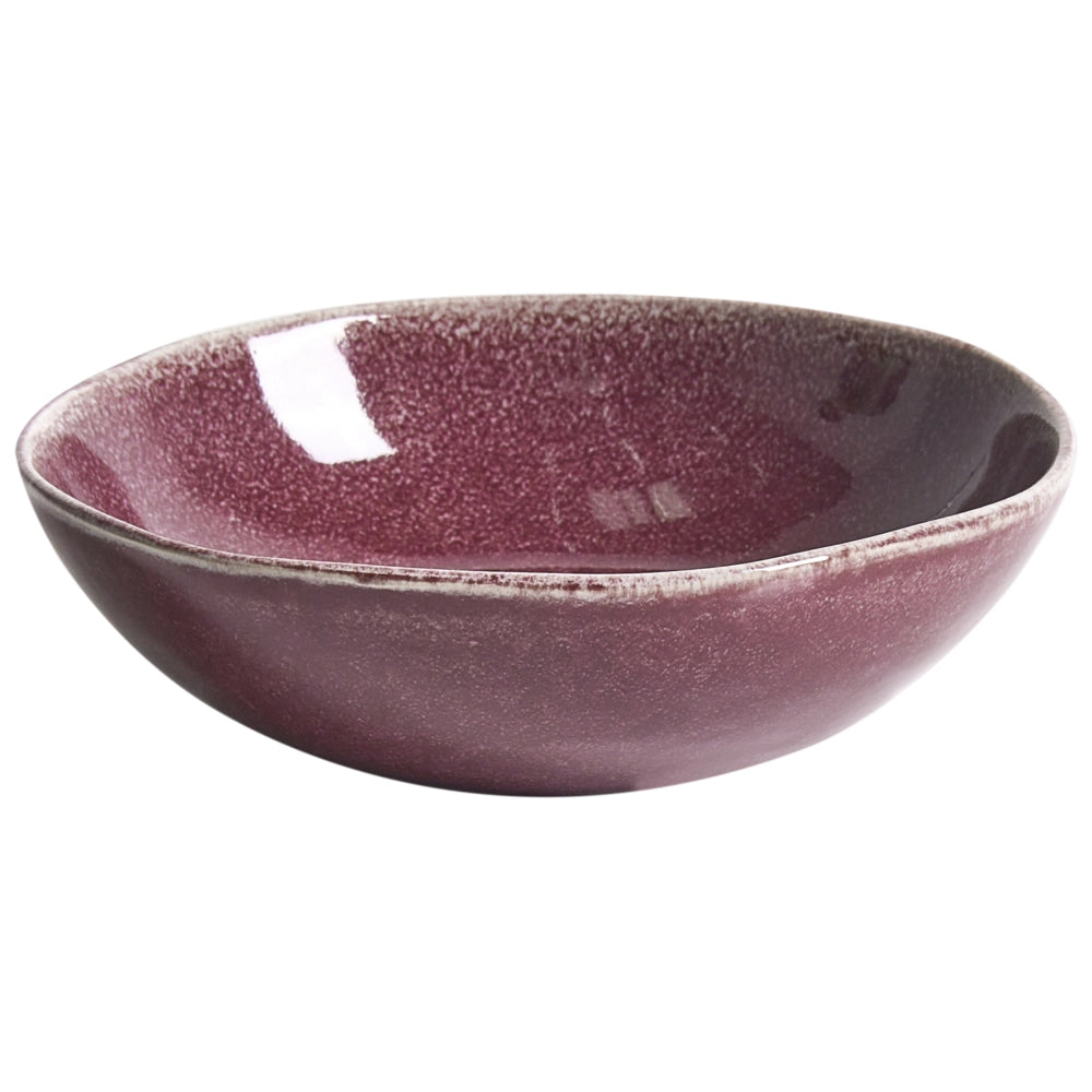Set di 12 stoviglie in gres caolino fatto a mano con smalto reattivo bordeaux Cucina Sala da pranzo