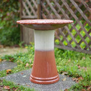 BAGNATOIO in Ceramica Ø 43x45 cm Rosso Ruggine per Giardino e Terrazza