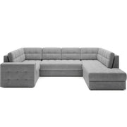 Divano angolare convertibile MONTEZA grigio 299 cm con contenitore e letto