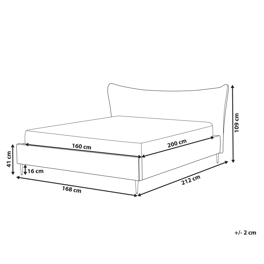 Letto con giroletto in velluto beige e grigio 160 x 200 cm testata imbottita gambe dorate stile glamour moderno