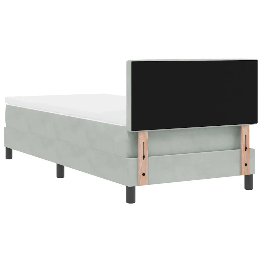 Letto a molle con materasso Grigio chiaro 90 x 200 cm Velluto 3339080