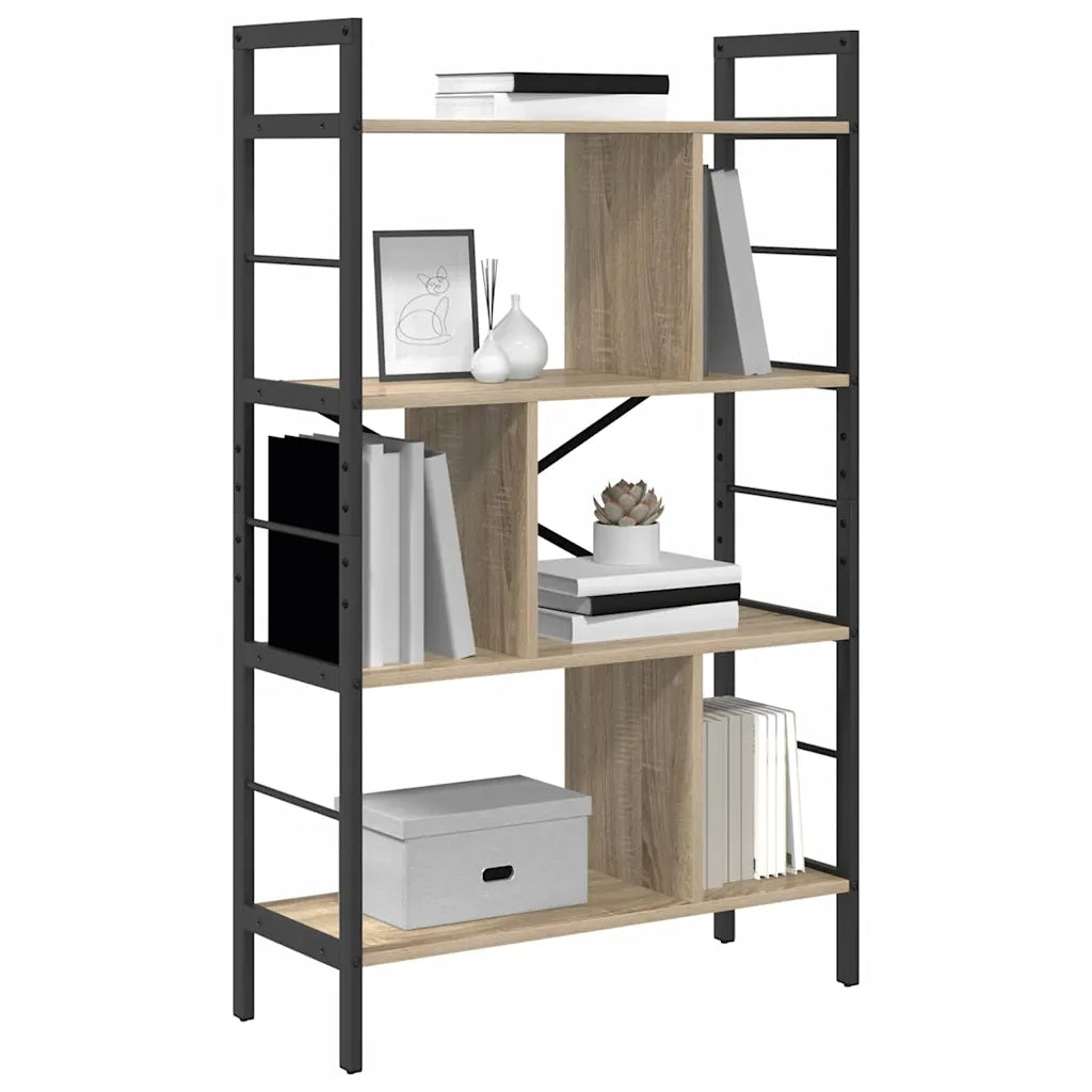 Libreria-Scaffale per Libri-Mobile di Stoccaggio Rovere Sonoma 75 x 30 x 123,5 cm Legno multistrato