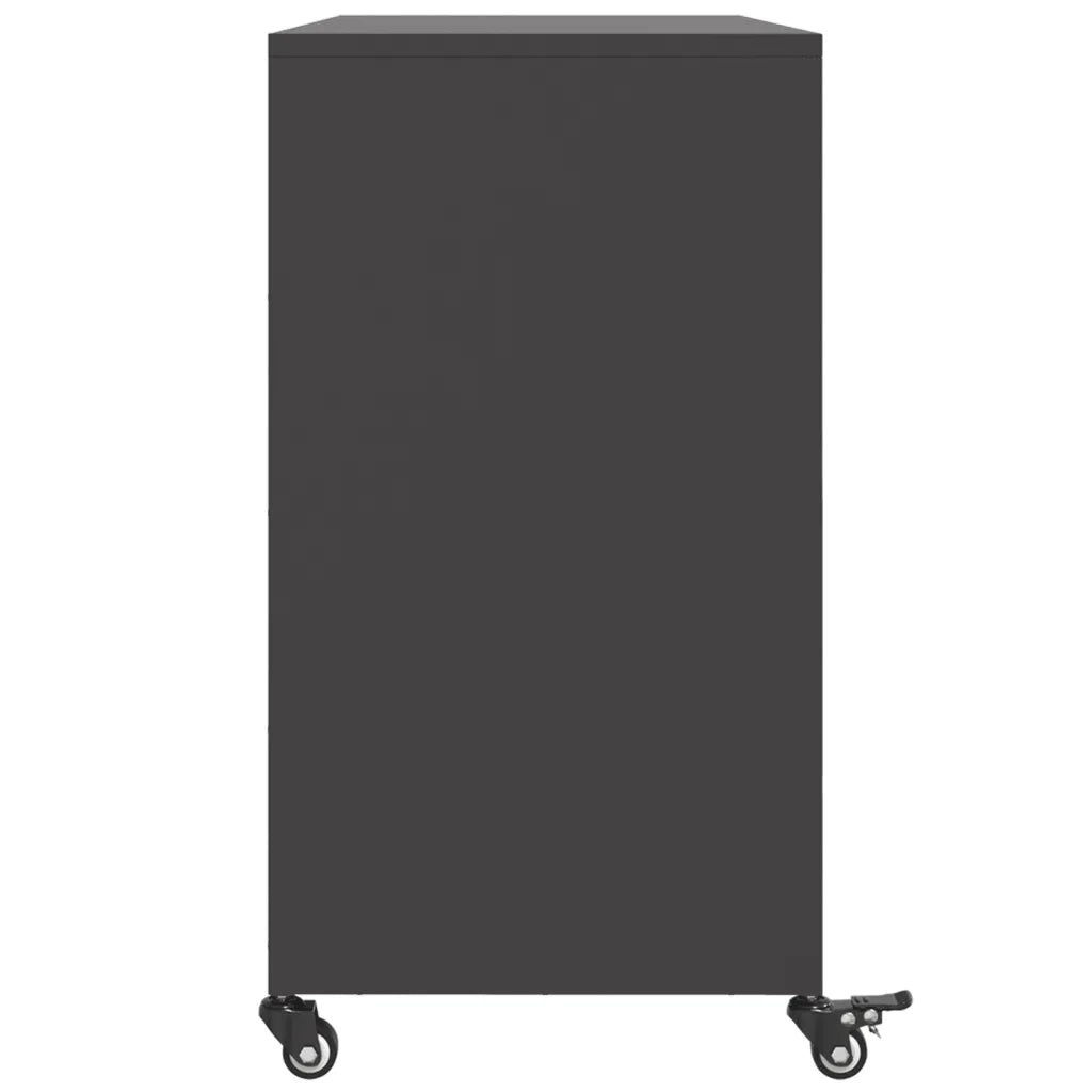 Credenza Nera 100,5x39x72 cm in Acciaio