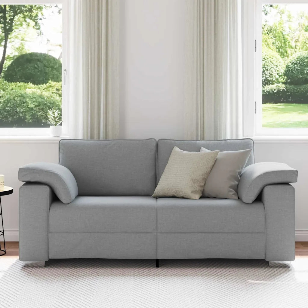 Divano a due posti Grigio chiaro 180 cm Tessuto 4105227
