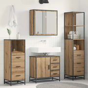 Set di mobili per il bagno con porta 4 pcs Rovere artigianale
