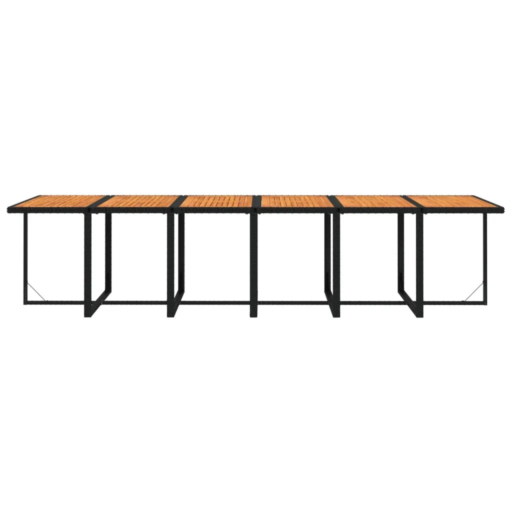 Set da Pranzo per Giardino 17 pz con Cuscini in Polyrattan Nero 3095628