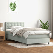 Giroletto a Molle con Materasso-Struttura Letto Grigio Chiaro 80x210 cm Velluto 844564