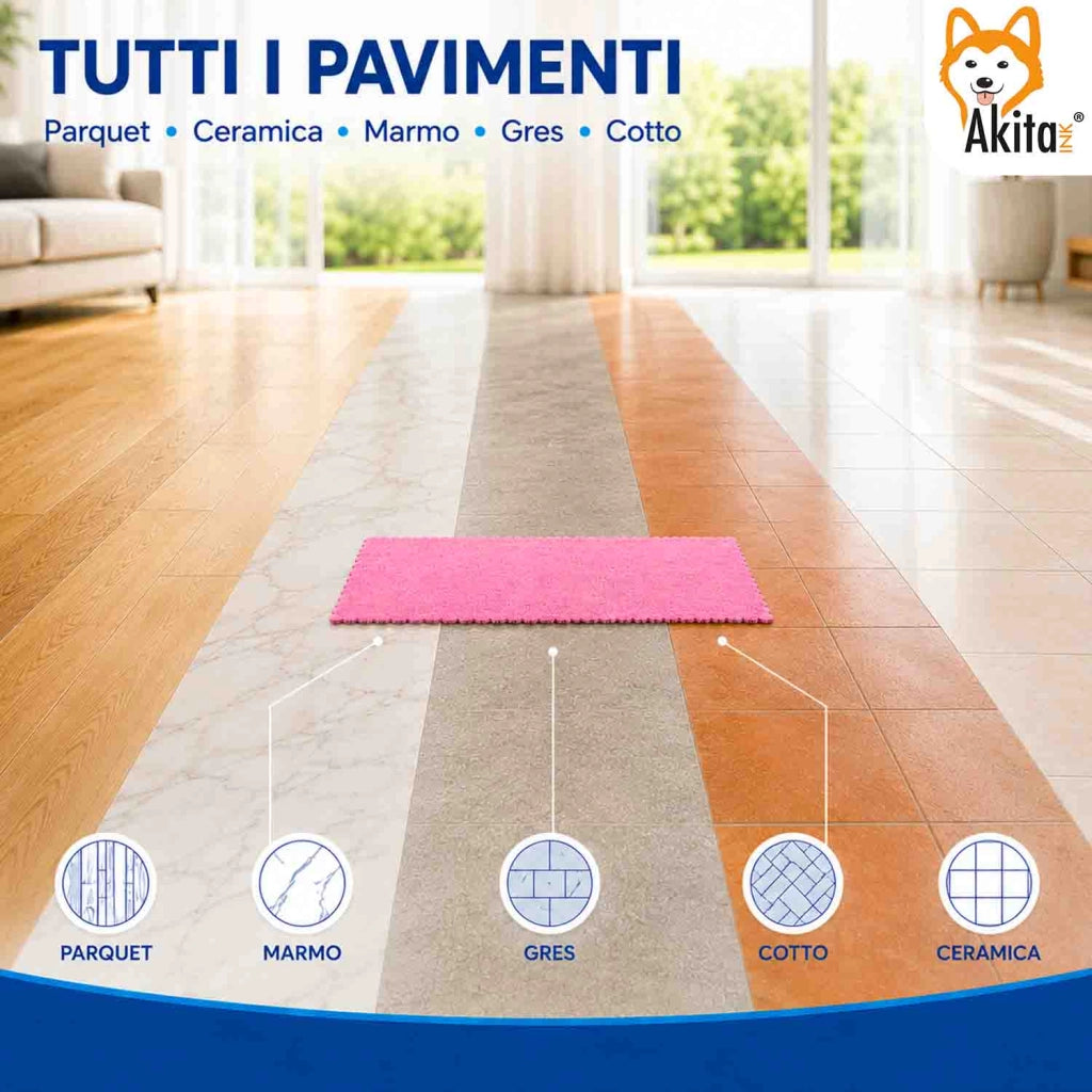 Akitaink 3 Panni Pavimenti Microfibra Morbido Incanto 50x70 cm