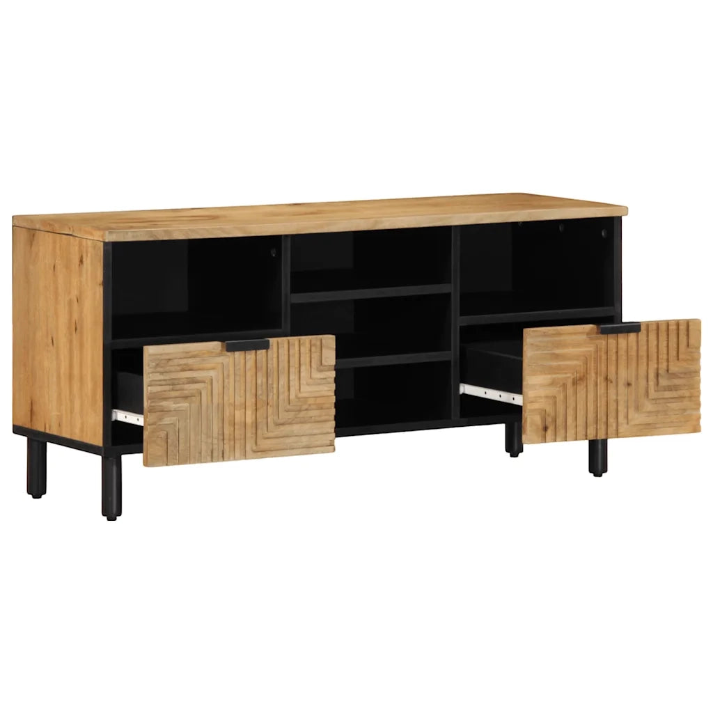 vidaXL Mobile Porta TV Marrone 100x33x46 cm in Legno Massello di Mango