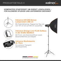 Stager 600 HSS set flash fotografico da studio, luce LED da 600 W per foto e video, con softbox stativo luci e accessori