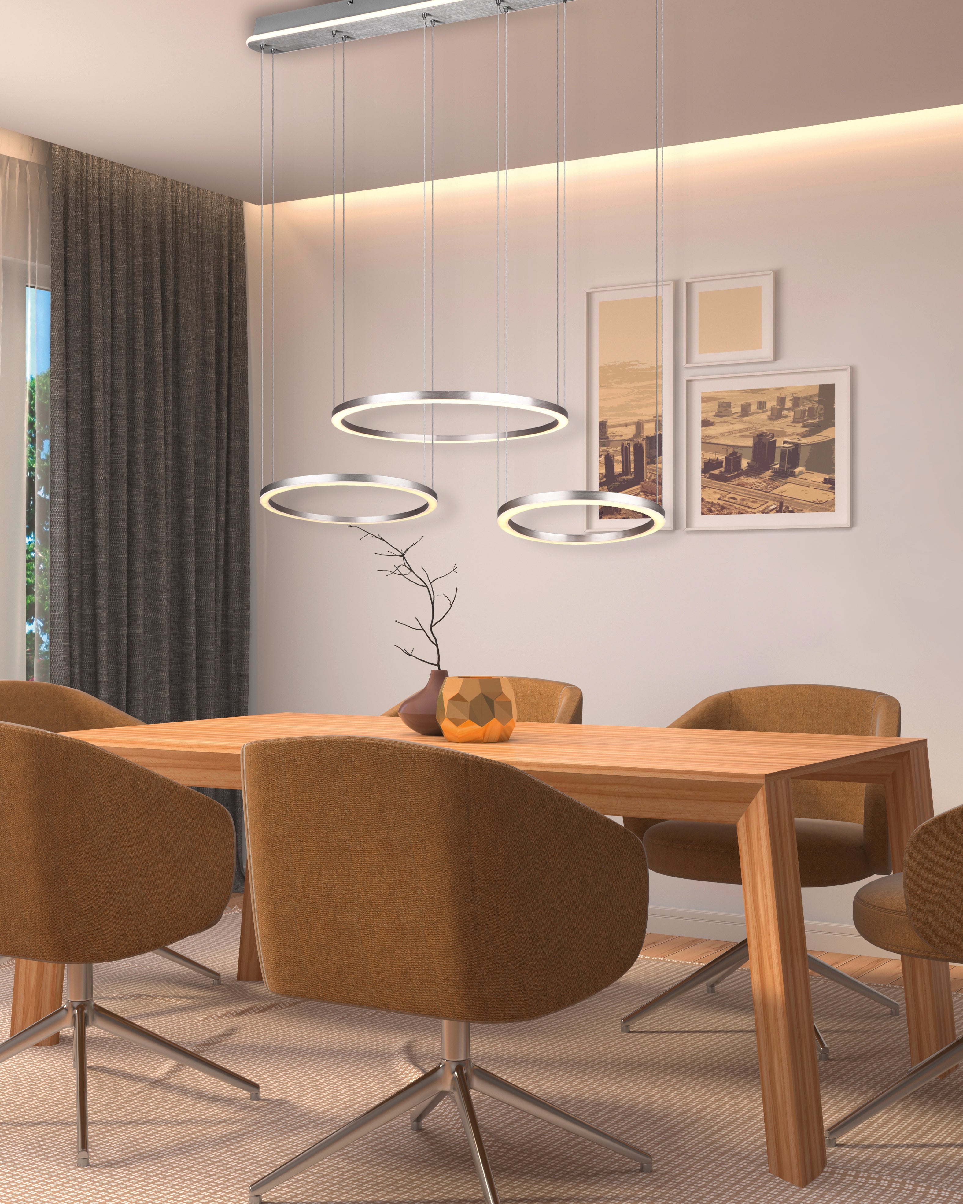 Lampada a Sospensione da Interno a LED in Metallo Nickel Opaco