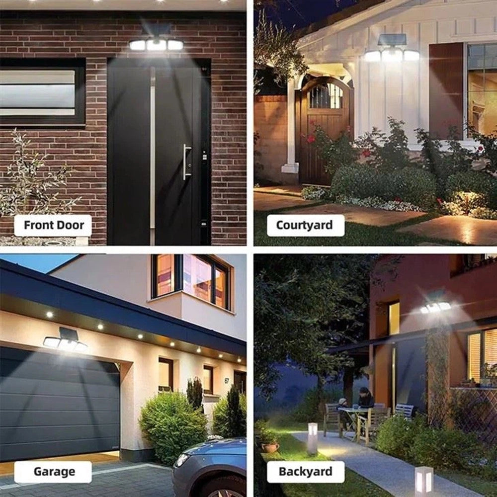 Trade Shop - Applique Solare Con Sensore Lampada Parete Led Da Esterno Ip65 Luce Fredda 6500k Ewf-07t-f -