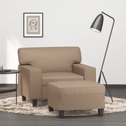 Poltrona con Poggiapiedi Cappuccino 60 cm in Similpellecod mxl 120712