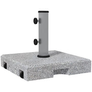 Base per Ombrellone da 28kg in Granito con Maniglia Estensibile e Rotelle 41x41x37.5cm Grigio