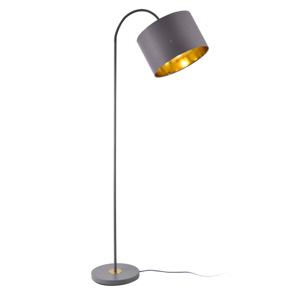 Lampada da terra moderna ed elegante design E27 metallo e tessuto 173 cm grigio 03_0005252
