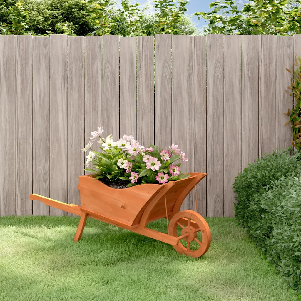 Fioriera | Cassetta per fiori | Vaso a Carriola 128x45,5x43 cm in Legno Massello di Abete