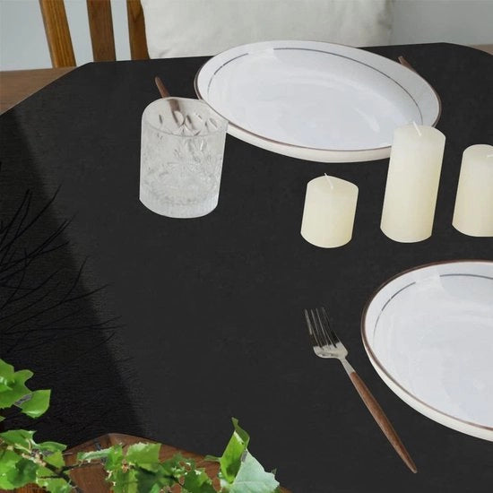 Tavolo da pranzo decorativo - acqua resistente - moderno lavello per tavolo per esterni balcone interni decorazione di festa (nero 140 x 220 cm)