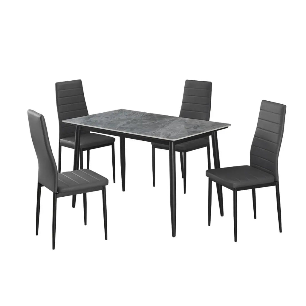 Tavolo da pranzo GRANVIA – 120x70 cm – Effetto ardesia – Struttura in metallo – Design compatto e moderno