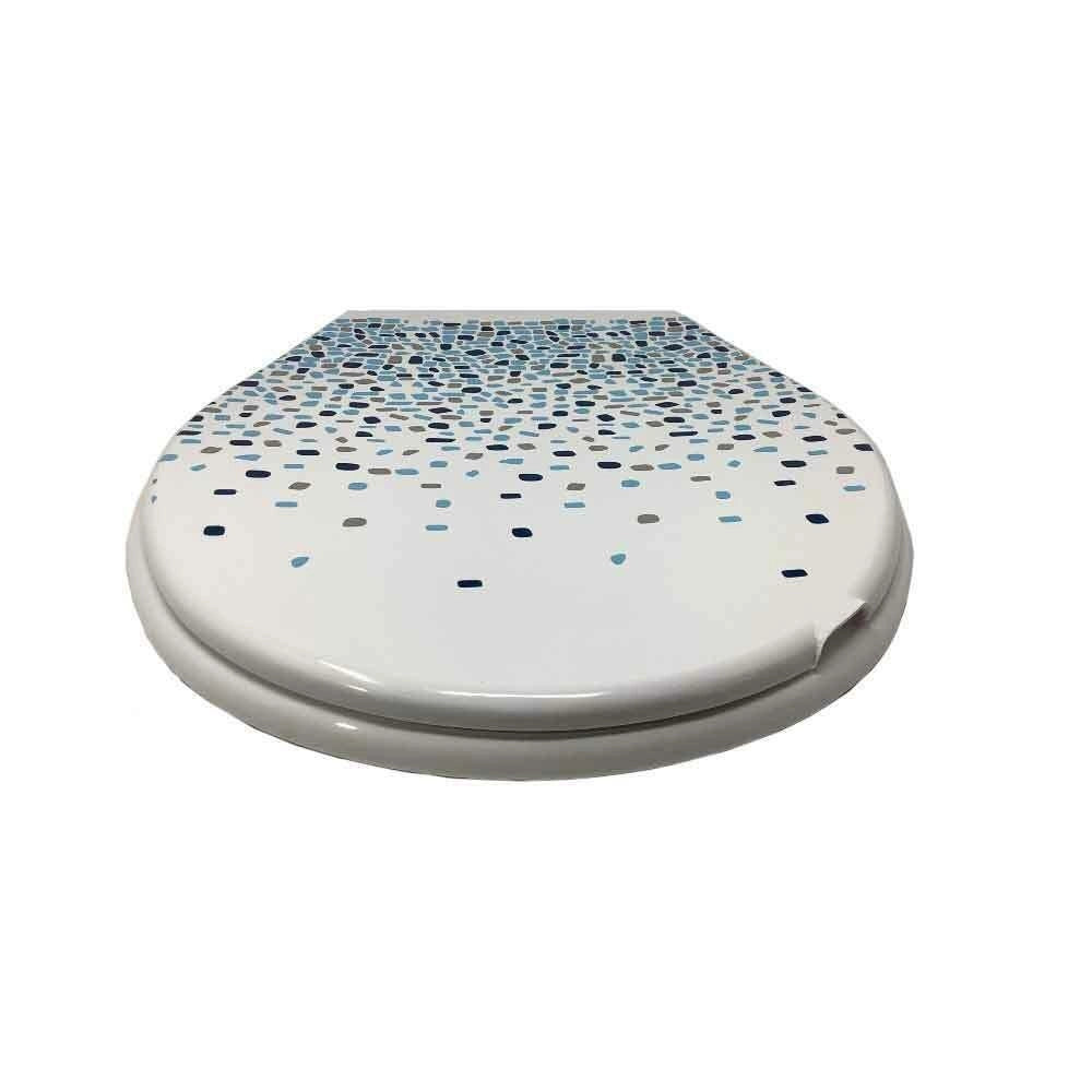 Trade Shop - Copriwater In Plastica Resistente Tavoletta Wc 44x36.5 Cm Fantasia Mosaico -        3,5