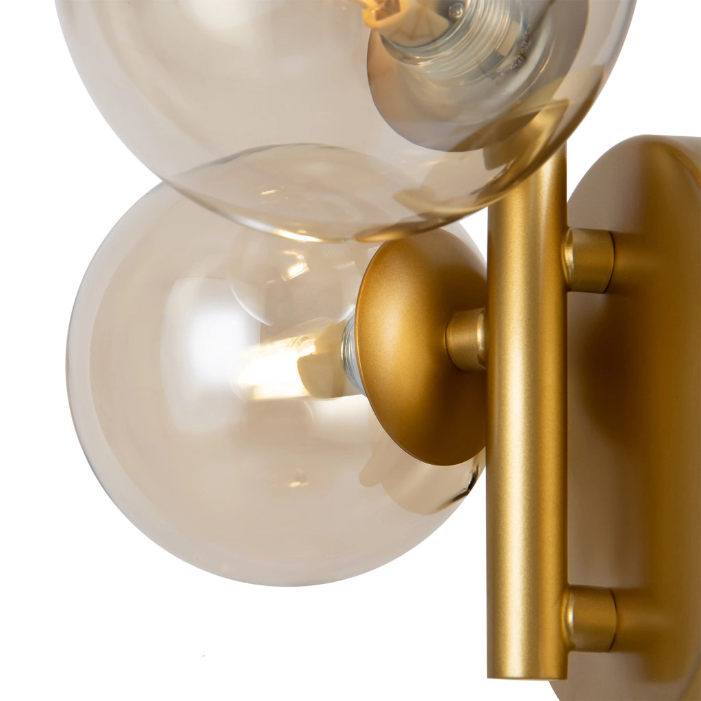 Maytoni applique contemporanea Dallas 3 luci G9 oro metallo vetro cognac