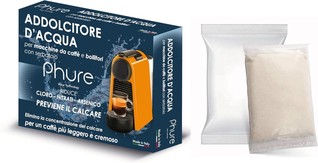 PHURE Addolcitore Acqua Antibatterico Filtro Anticalcare Universale per tutte le Macchine da Caffè e Bollitori, indicato per Nespresso