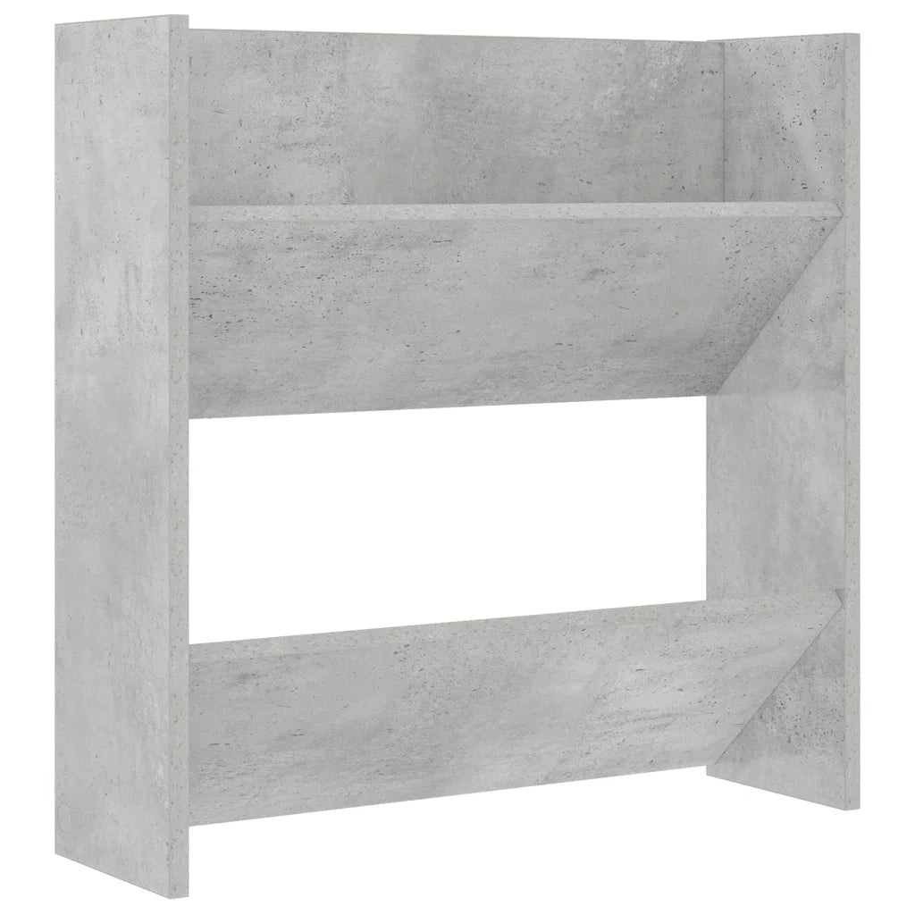 Scarpiera a Muro Grigio Cemento 60x18x60cm in Legno Multistrato 806726