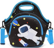 Borsa termica per bambini, leggera e pieghevole, per scuola, asilo, picnic con cinturino regolabile, astronauta