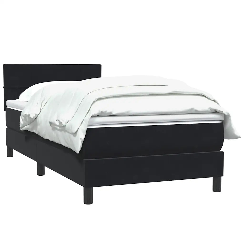 Giroletto a Molle con Materasso Nero 90x210 cm in Velluto