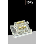 Trade Shop - Kit 10pz Connettore Trasparente Lineare Per Striscia Strip Led 2 Pin 5mm Cn5mm-d -
