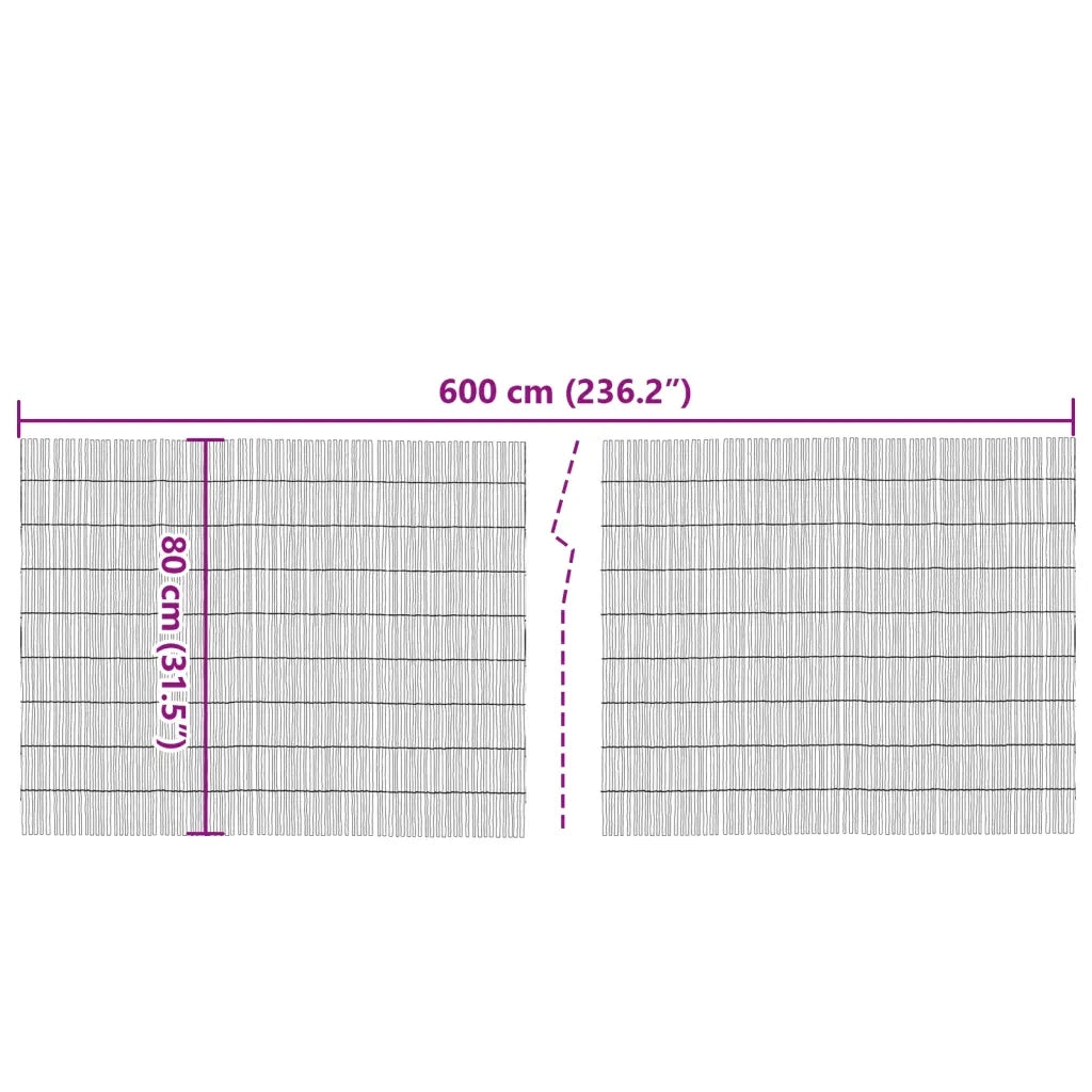 Recinzione da Giardino 600x80 cm Giunco