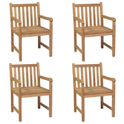 Sedie Giardino 4 pz e Cuscini Verde Brillante Massello di Teak 3073030