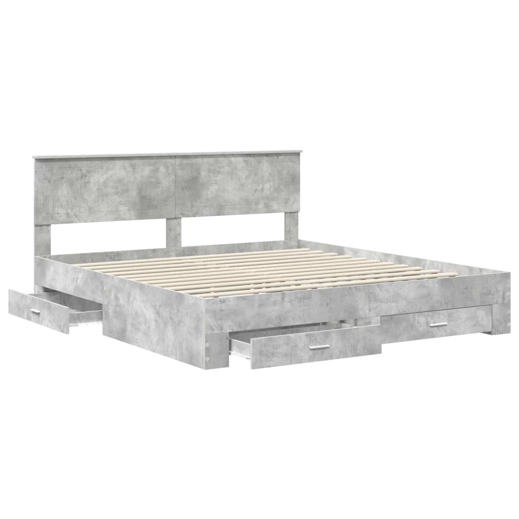Struttura del letto con testiera Grigio cemento 180 x 200 cm 3410864