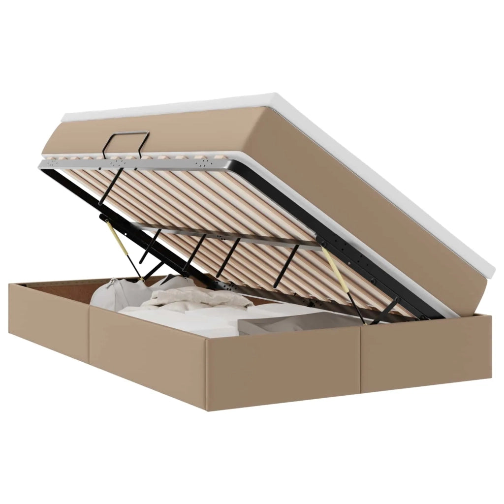 Letto con contenitore e materasso Cappuccino 120 x 200 cm 3370161