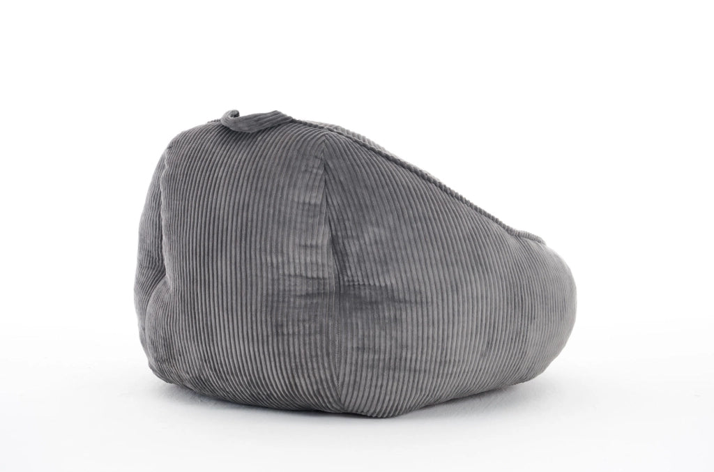 Pouf a pera ergonomico 90x90x59 cm in tessuto a coste grigio， memory foam
