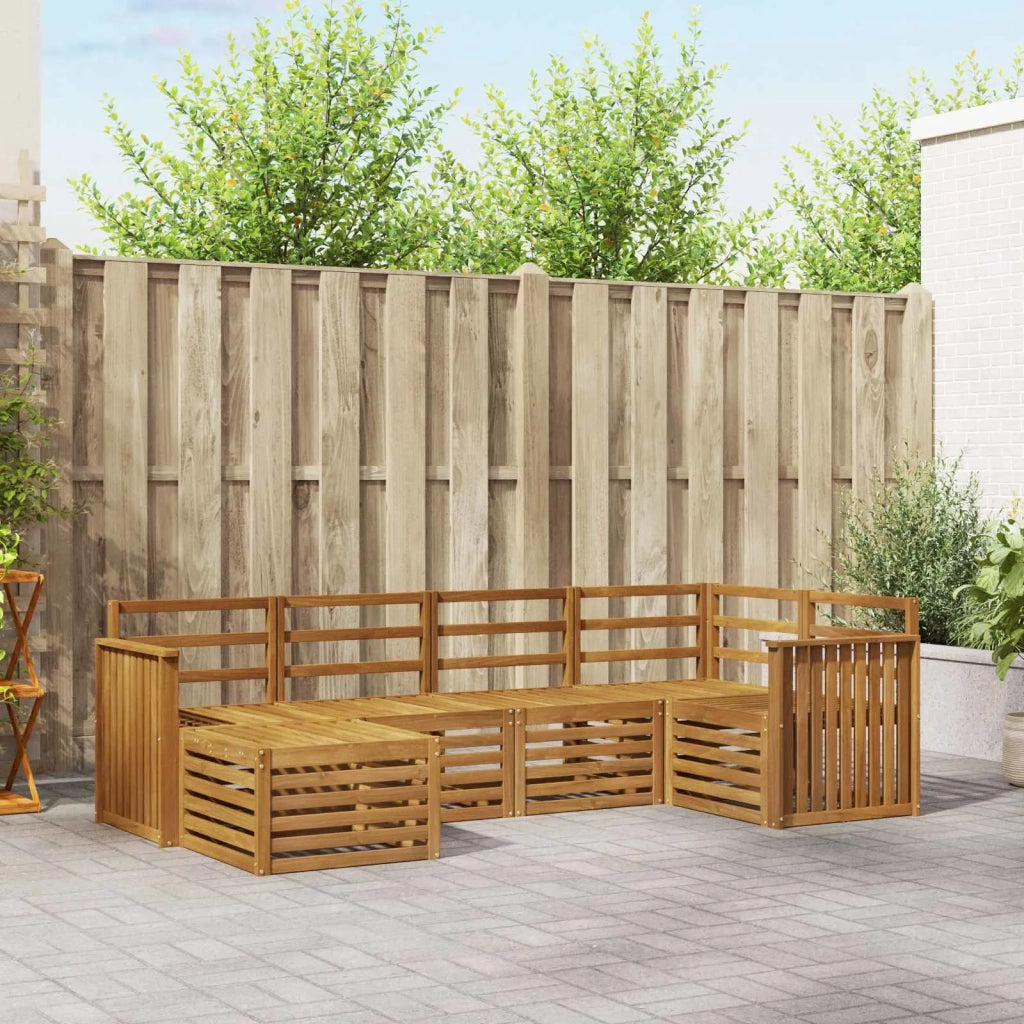 Set divano sezionale 6 pcs Naturale Legno di Acacia Massello
