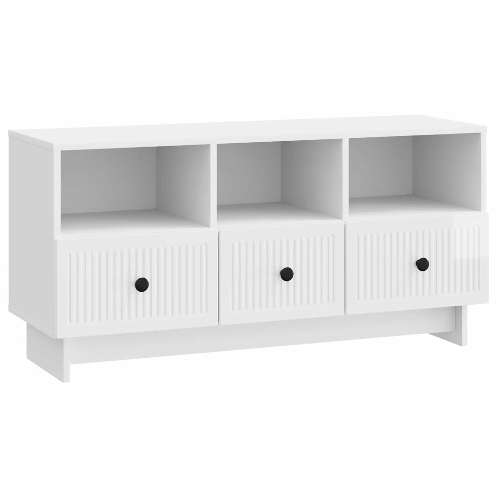 Mobile TV Bianco Lucido 102 x 34,5 x 50 cm Legno ingegnerizzato 893989