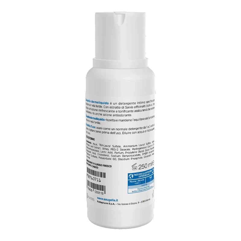 SAUGELLA DETERGENTE INTIMO PH 1,5  CON ESTRATTO DI SALVIA OFFICINALIS PER BENESSERE QUOTIDIANO 250 ML