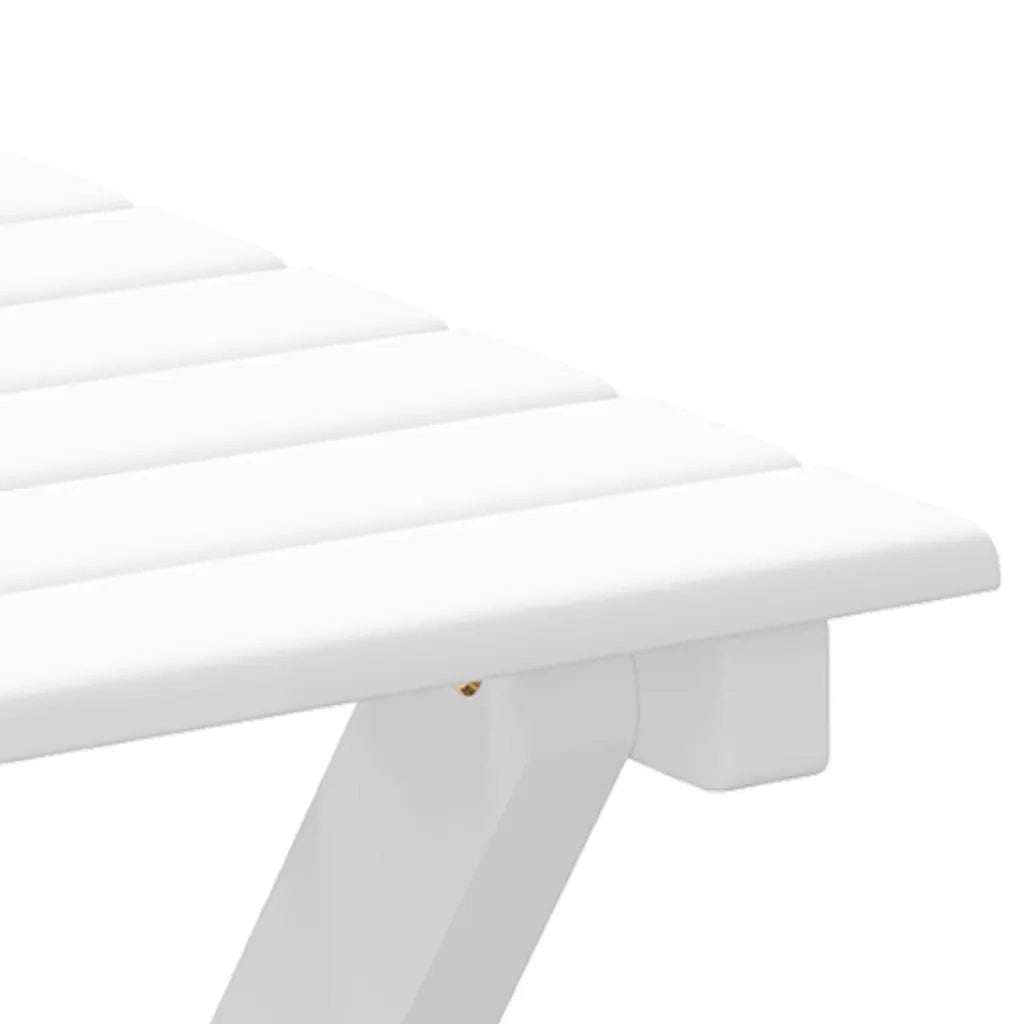 vidaXL Sedia a Dondolo con Tavolino Pieghevole Bianco Massello Pioppo
