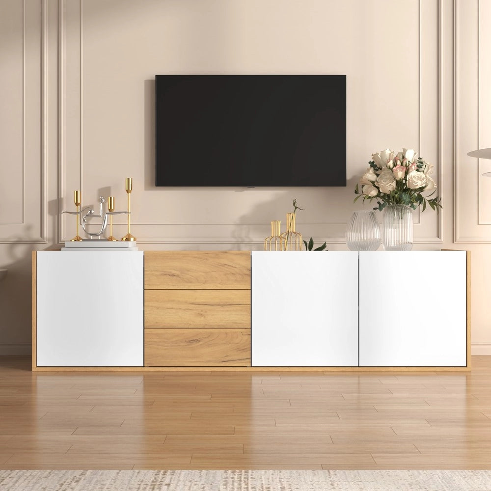 Mobile TV a Parete o a Terra ¨C Xylo ¨C Bianco e Legno