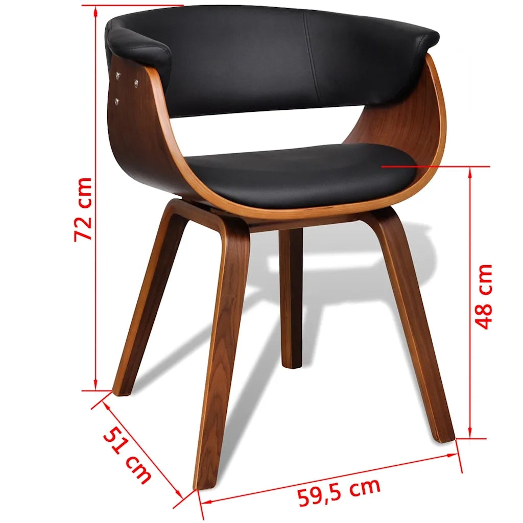 Sedie da Pranzo 2 pz in Legno Piegato e Similpelle  cod mxl 7932