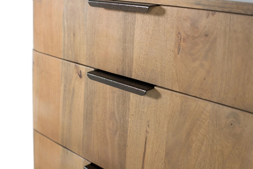 Comodino in legno di mango con angoli arrotondati